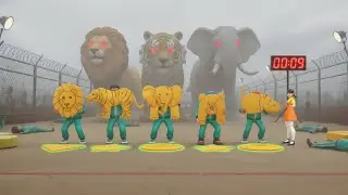 Squid Game vs Scary Teacher 3D | Taming Lion Tiger Elephant Animals Shapes Dalgona Candy Challenge