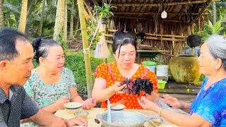Chem chép nấu bánh canh nước cốt dừa - bất ngờ nhận được quà cháu mới lãnh lương l CSTN 