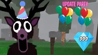 i played 99 nights in the forest update party in roblox