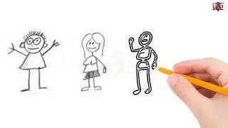 How to Draw Stick figure Step by Step Easy for Beginners/Kids &ndash; Stick Figures Drawing Tutorial