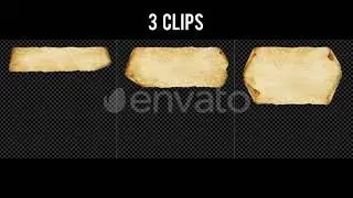 Ancient Old Parchment Paper Flutter on Transparent Background - Stock Video