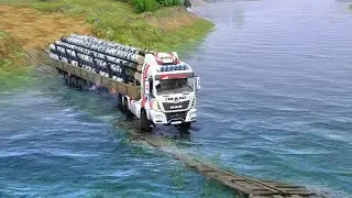Death Road | Scary Bridge | Timber Trucker Impossible to Cross