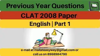 #CLAT_2020 | Previous Year Questions | #English | #CLAT_2008 Paper | Part 1