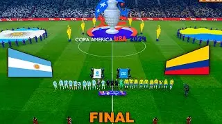 ARGENTINA vs COLOMBIA - FINAL Copa America 2024 USA | Full Match All Goals | PES Gameplay