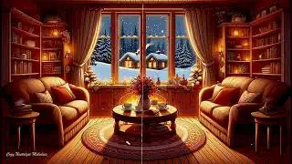 ❄️ 1930s vintage winter vibes | cozy reading nook, fireplace crackle & vintage music for relax