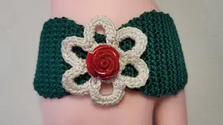 Pulsera Con Dise&ntilde;o de Hojas a Crochet 