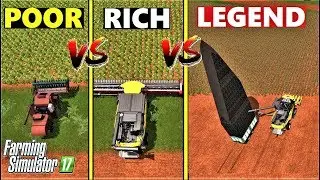 Farming Simulator 17 : POOR VS RICH VS LEGEND - Sunflower Harvesting Comparison