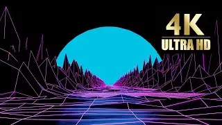 FREE Synthwave Background Video 4K | Retrowave Neon Grid Loop | No Copyright