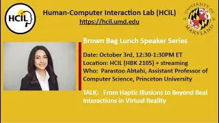 HCIL Brown Bag Speaker Series: Parastoo Abtahi (October 2024)