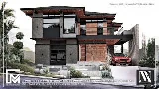 A Two-storey Six-Bedroom Residence with Modern Rustic Design