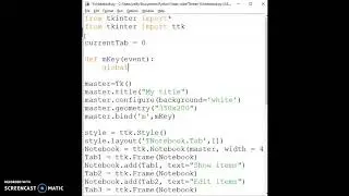 12. Tkinter: Notebook and keyboard inputs