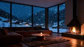 Warm Winter Cabin Night ❄️ Fireplace Sounds for Deep Sleep, Calm and Stress Relief