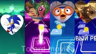 Sonic VS Sponge Bob VS Pororo VS The bad guy Tiles Hop