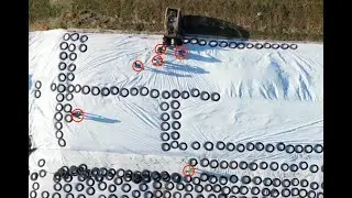 6 Farmers Cover Corn Bunker with Tires!