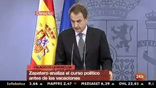 Zapatero anuncia el adelanto de las  elecciones al 20N