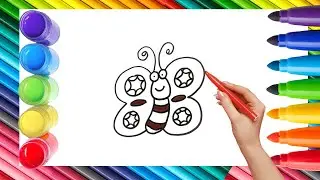 How To Draw cute Butterfly Drawing, Painting & Coloring For Kids and Toddlers_🌈🎨 🐋