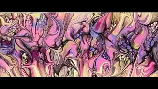 (911) Large Modified Bloom, Acrylic Paint Pouring