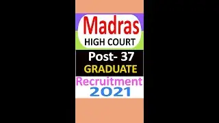 Madras High Court Law Clerk Recruitment 2021 | Madras High Court Recruitment 2021 apply online