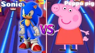 Sonic vs Peppa pig &laquo;SUBWAY SURF&raquo; part 2