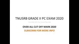 OVER ALL CUT OFF ANALYSIS | TNUSRB | PC EXAM 2020 | POLICE CONSTABLE | FIREMEN | JW | AR