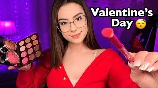 ASMR Valentine&rsquo;s Day Makeup 💄 Romantic Celebrity Look for Sleep & Relaxation 💕