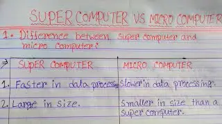Difference between micro computer and super computer in hindi|super computer vs micro computer.