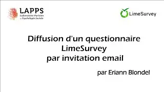 Diffusion d'un questionnaire LimeSurvey par invitation email