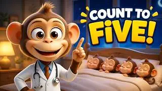 Five Little Monkeys 🐒 | Calm Counting Song for Kids (0&ndash;6 Years)
