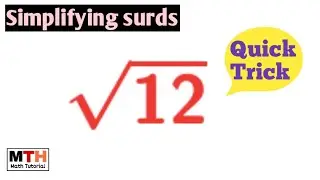 Simplify square root of 12 | Root 12 | Square root 12 | MATH Tutorial