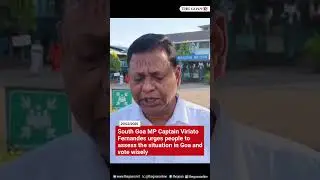 South Goa MP  Viriato Fernandes casts his vote, urging people to vote wisely
