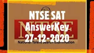 NTSE SAT Answer Key 27 12 2020
