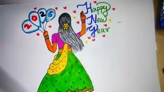 Happy New Year Drawing2026/Newyear celebrationbybeautifulgirl drawing☺️
