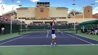 Novak Djokovic Slice Serve Slow Motion / ジョコビッチのスライスサーブ練習(スロー）