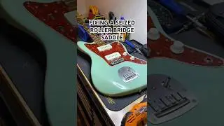 Guitar Tech Tips: fixing a seized Jazzmaster roller bridge. #loungingguitars #guitartech