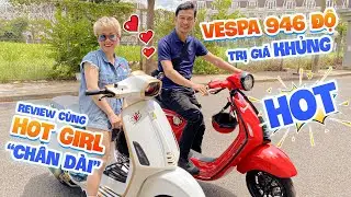 Tiết Cương được hot girl “Chân dài” cho trải nghiệm Vespa 946 Red độ cute