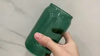 Colorful Borosilicate Coke Can Tin Design Glass Mug with Straw