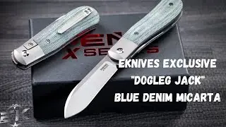 Enrique Pena Dogleg Jack Front Flipper Blue Denim Micarta (EKnives Exclusive)