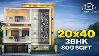 20&times;40 House Plan | 3BHK Modern Ghar Ka Naksha | 800 Sqft Me Perfect Family Home