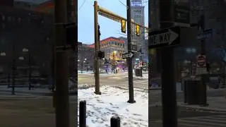 Exploring Public Square in the Wintertime 🌃🏛️☃️ #Cleveland #snowwalking #urbanadventure