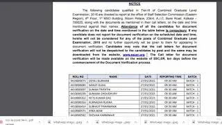 Important Notice SSC CGL 2018 Document Verification Eastern Region