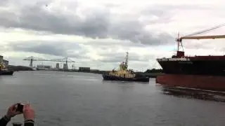 Ship on the river tees