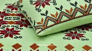 Pistachio Cotton Embroidery Bedsheet Set