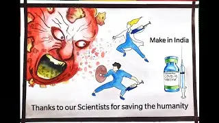 Corona vaccine poster in water color|step by step