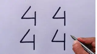 How to draw dog from number 4444 | Easy dog drawing for beginners | Dog drawing tutorial
