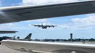 C-130 ￼Hercules take off At Republic Airport