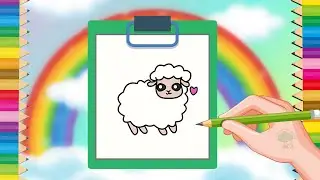 Cute Lamb Drawing 🐑 | How to Draw a Lamb Step by Step | Easy Sheep Drawing for Kids