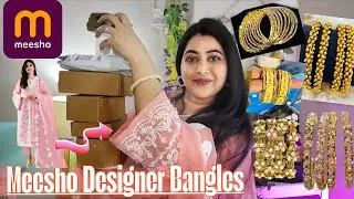 🌸Meesho🌸 Designer Bangles🎊✨️Golden/Crystal/Pearl/Ghungroo/Spiral Bangles Collection💕