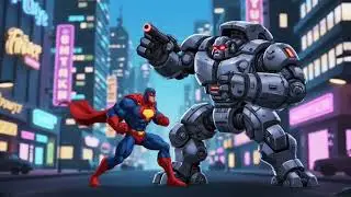 Robot vs Superman | Epic Animated Action Fight