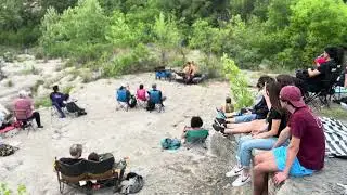 Strings in the Woods Behind the Scenes Audience Listening to Cello and Violin by Cliff