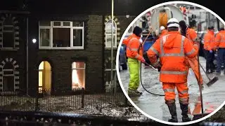 Families in Treforest flooded by Storm Dennis